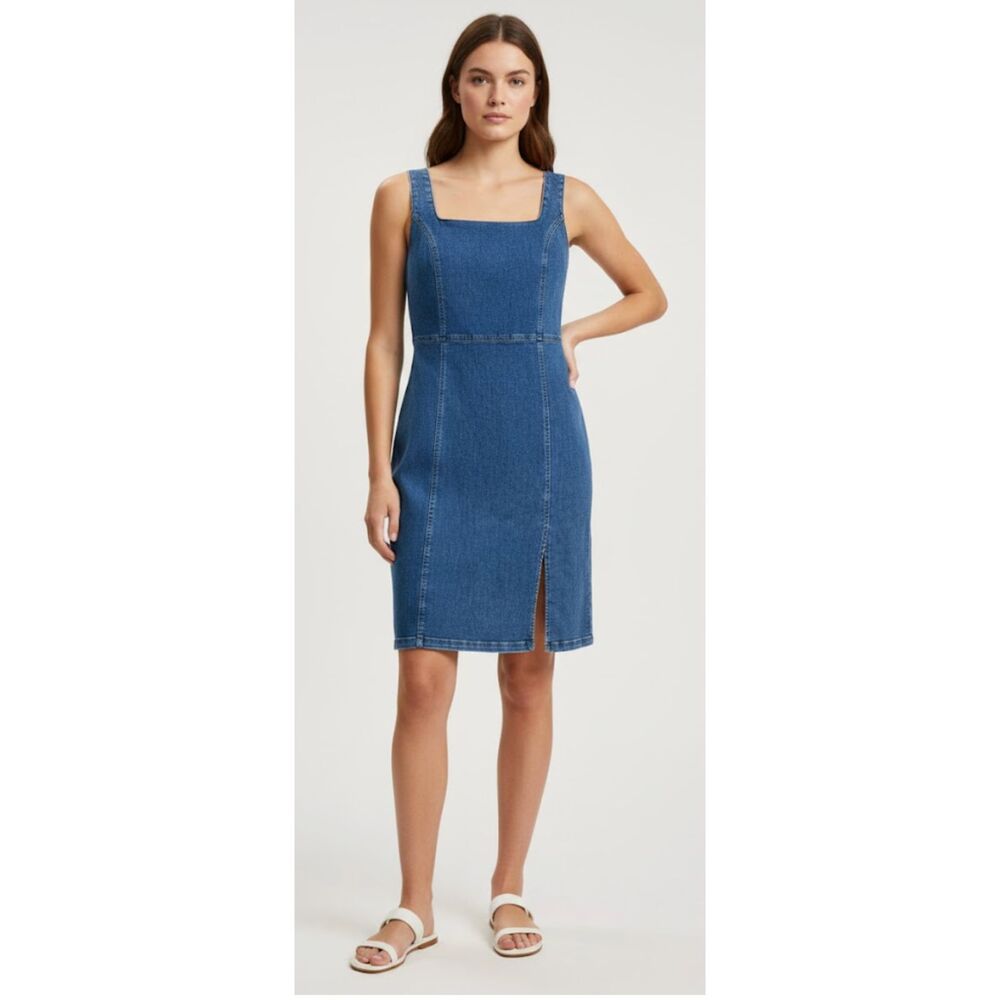 💙 REFORMATION Blue Denim Midi Dress Womens Size 12 💙